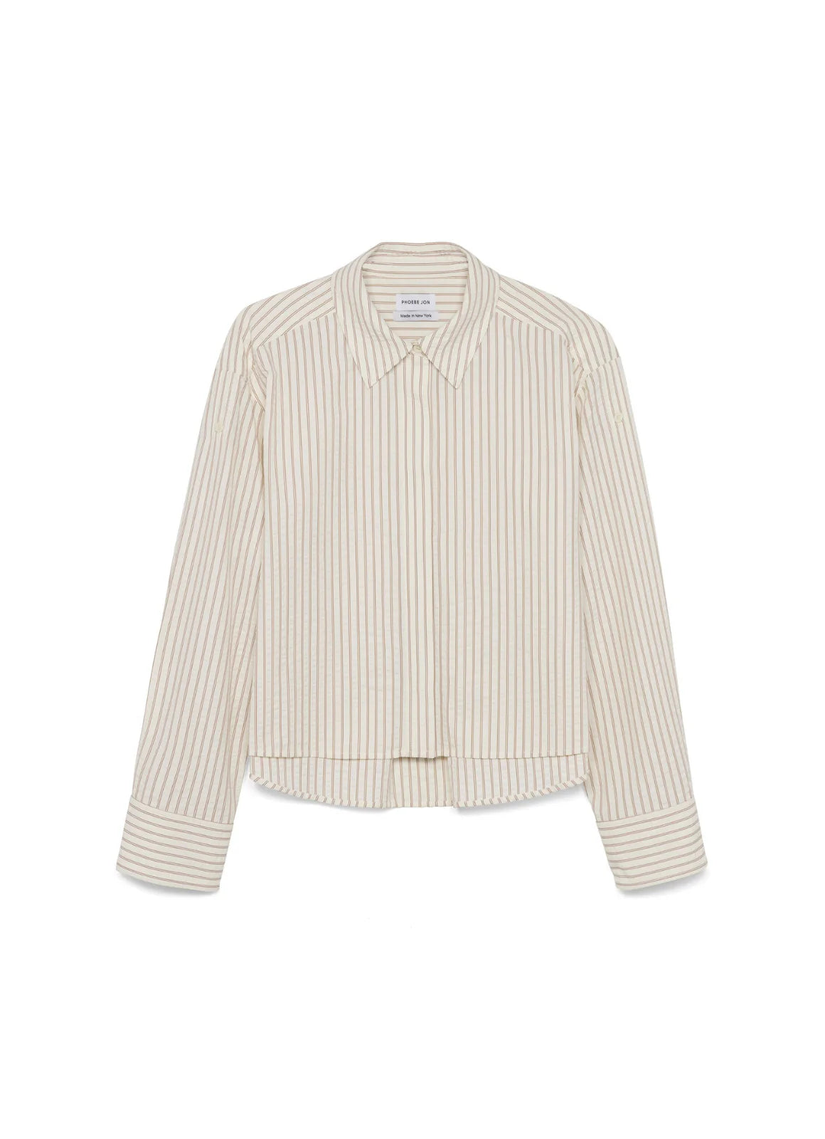 Alex Roll-Tab Sleeve Stripe Shirt - Seersucker Stripe Brown/White
