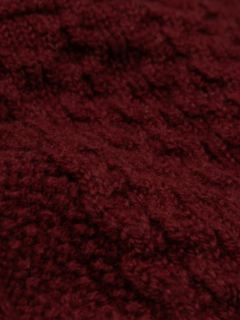 Amy Powney + Finisterre Women's Aran Knit Sweater - Cherrywood