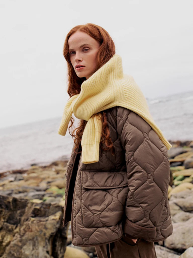 Amy Powney + Finisterre Oversized Quilted Jacket - Mocha