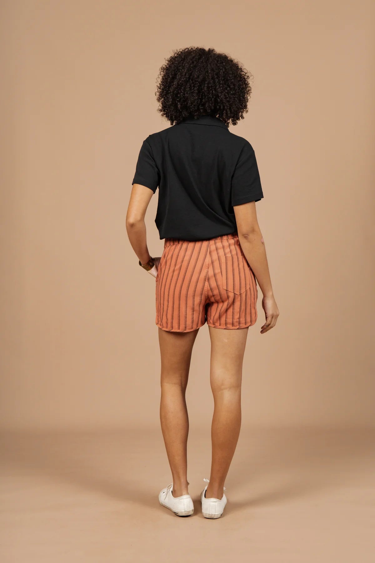 The Luca Track Short - Rust Stripe