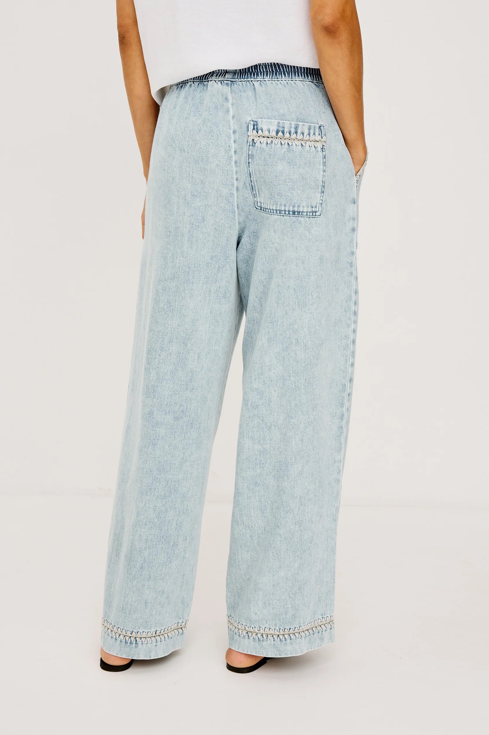 Campo Pant - Bleached Indigo Blanket Stitch
