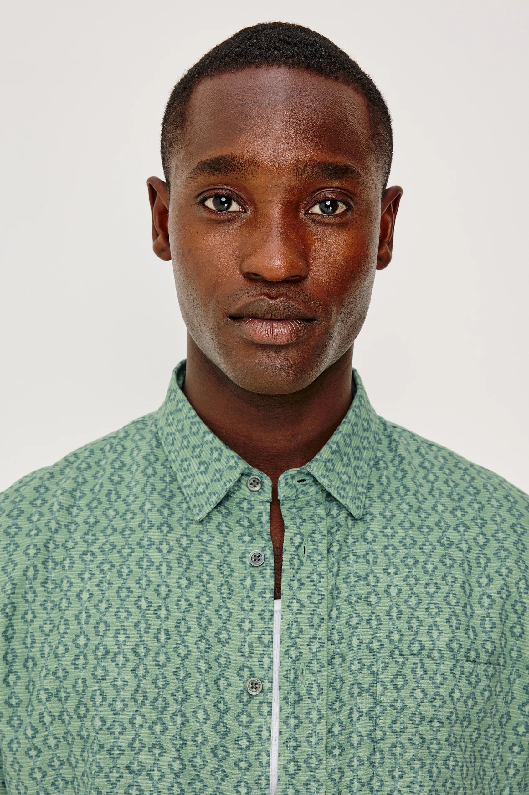 Carson Shirt - Wavy Batik Aqua