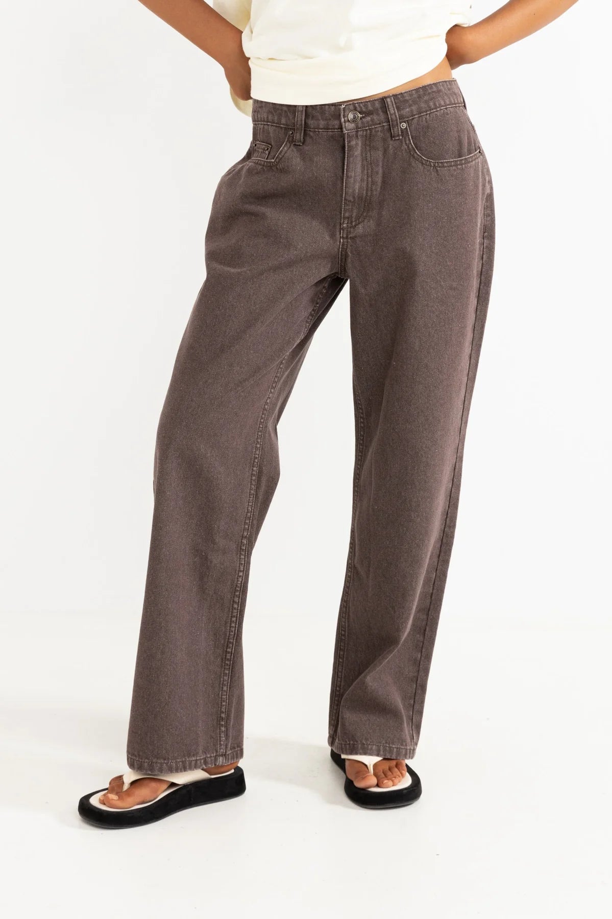 Charlie Low Rise Denim Jean - Chocolate