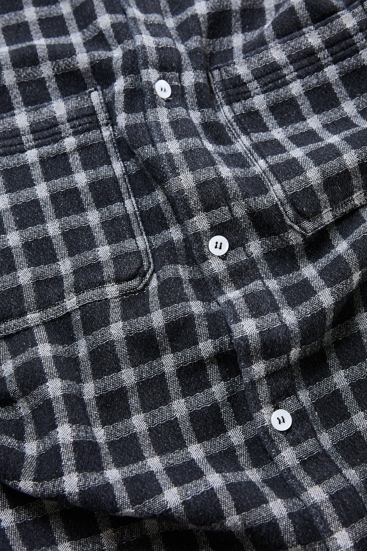 Jacquard Check Long Sleeve Shirt - Charcoal