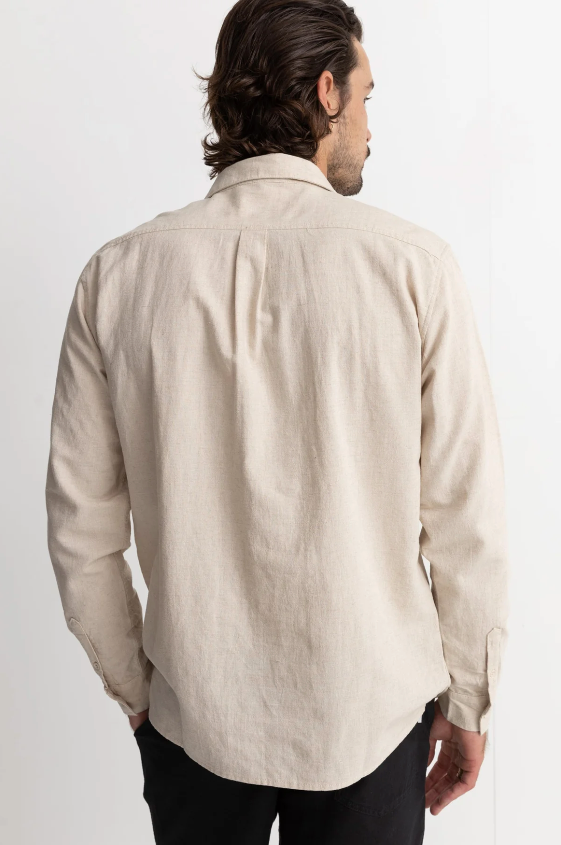 Classic Linen Long Sleeve Shirt - Sand
