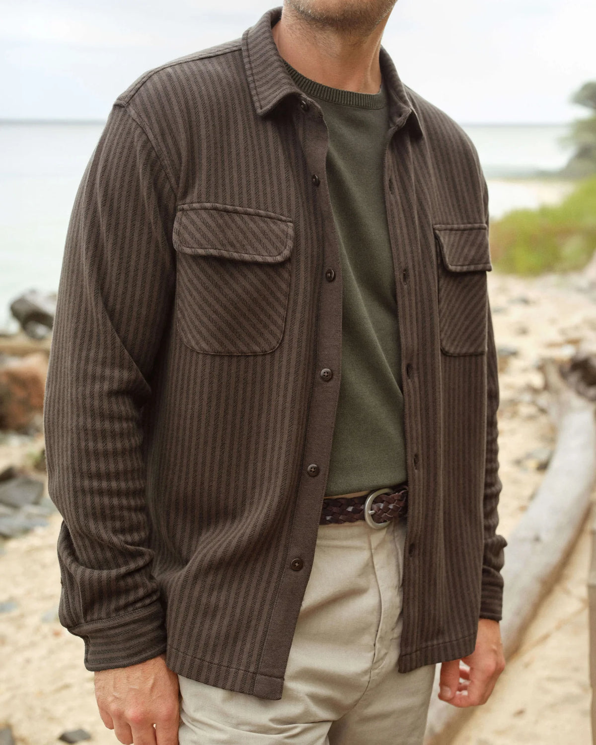 Jac Sweater Shirt - Bark Lines