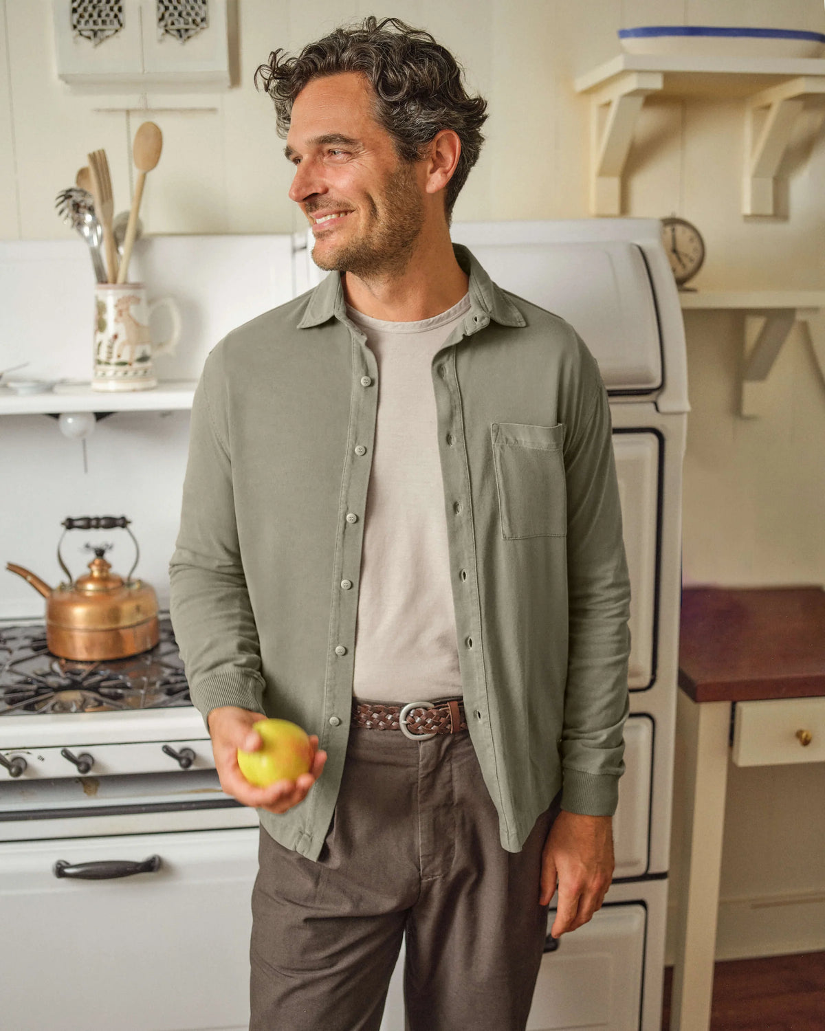 Featherweight Caza Knit Shirt - Kelp