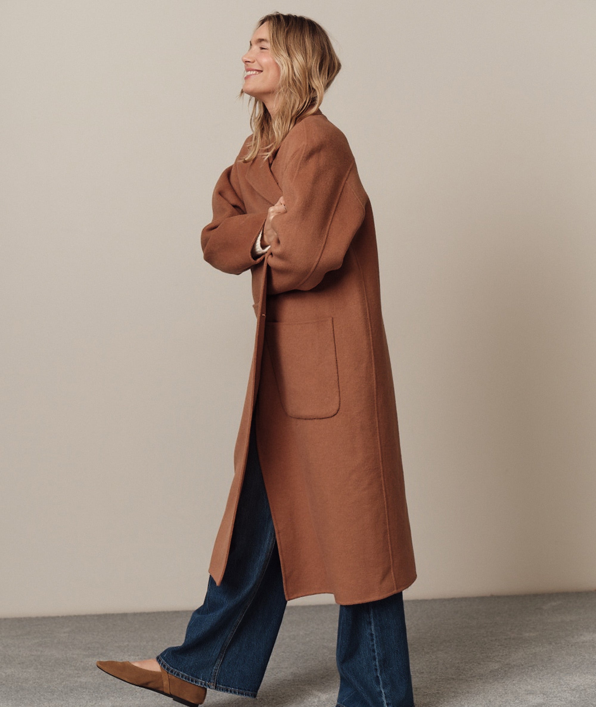 Colette Longline Coat - Camel