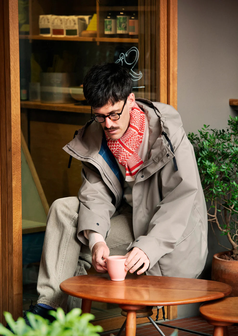 Sockstole Scarf Multi Jacquard / Ivory & M. Red Winter25