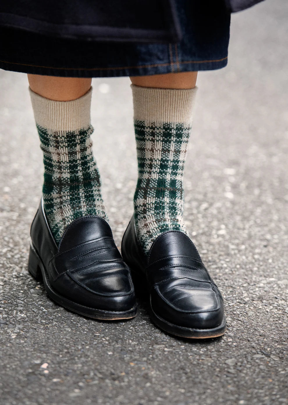 Check Pattern Merino Socks