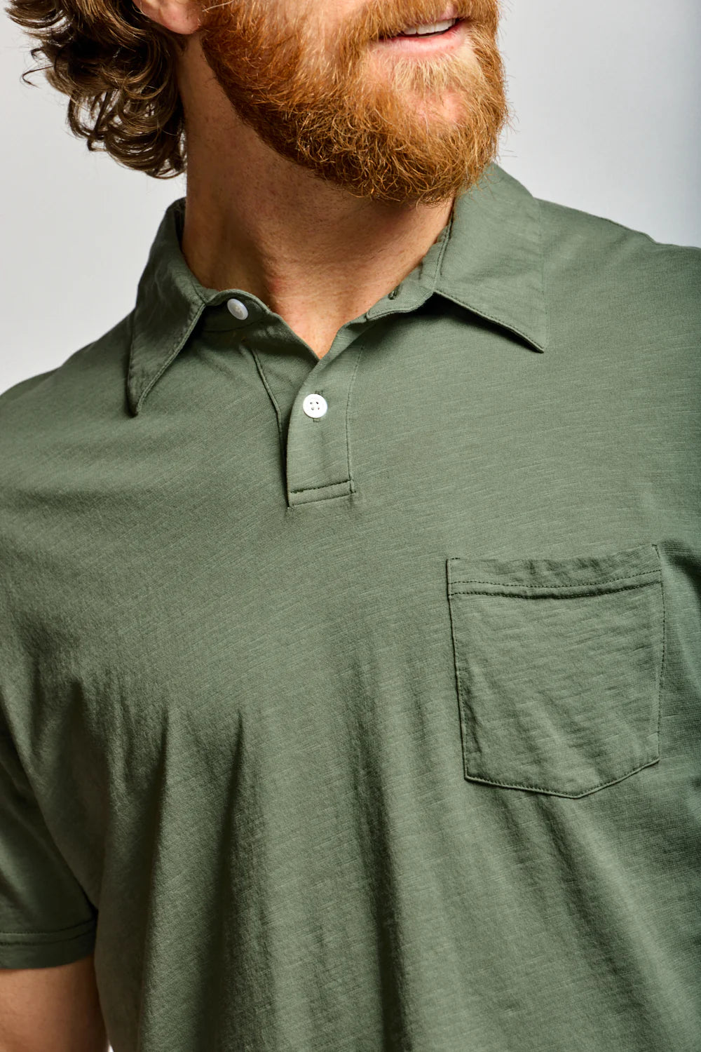 Slub Cotton Polo - Thyme