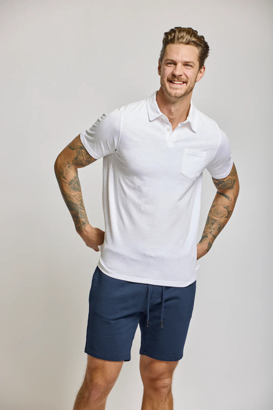 Slub Cotton Polo - White