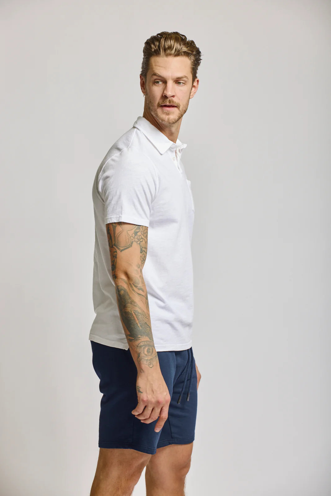 Slub Cotton Polo - White