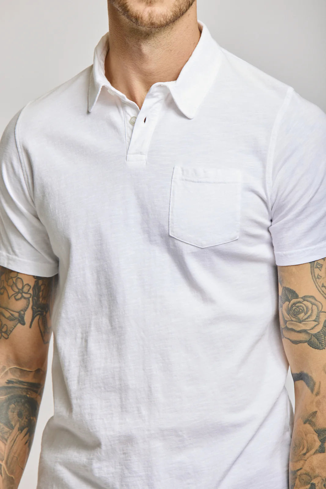 Slub Cotton Polo - White