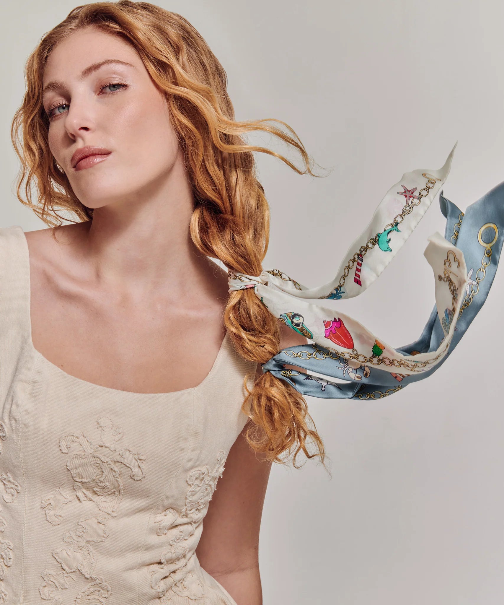 Charmed Life Silk Ribbon Scarf - Blue Shadow
