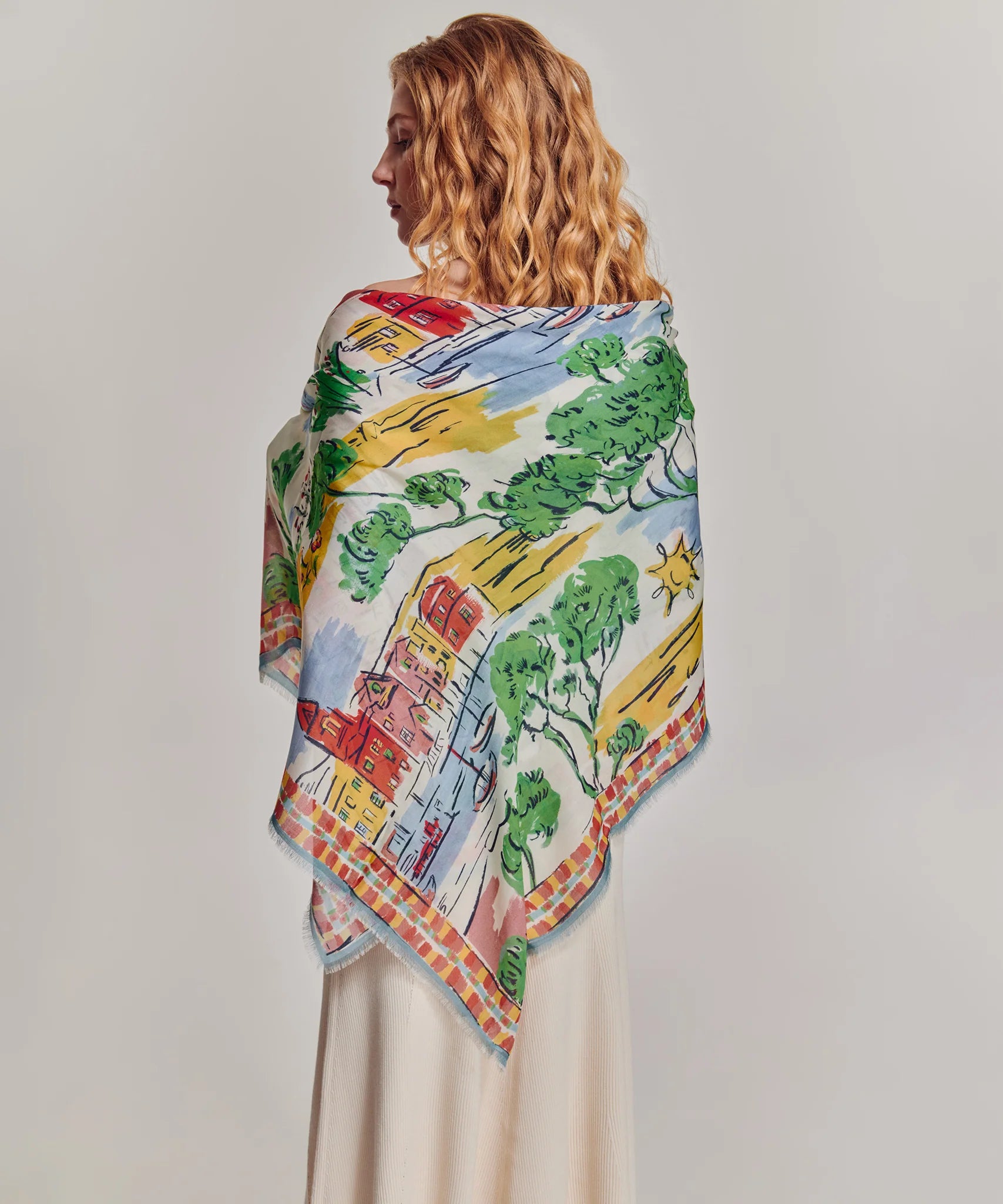 Riviera Oversized Square Scarf - Multi