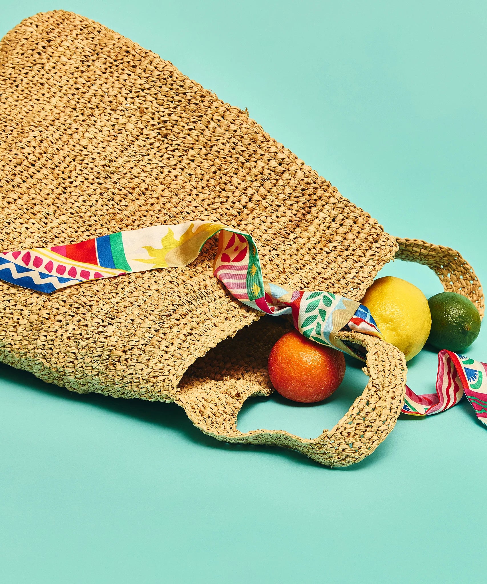 Coastal Collage Silk Ribbon Scarf - Multi