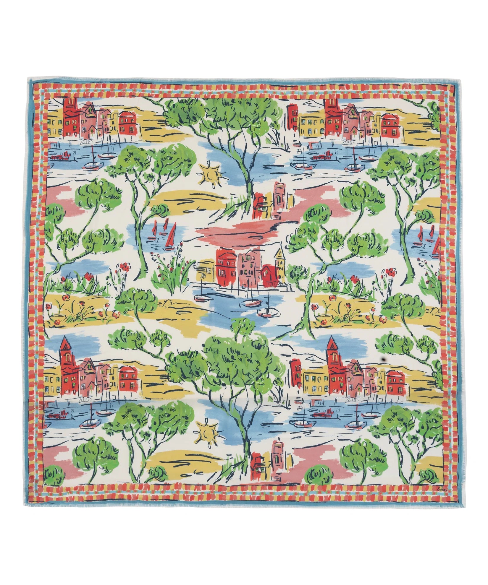 Riviera Oversized Square Scarf - Multi