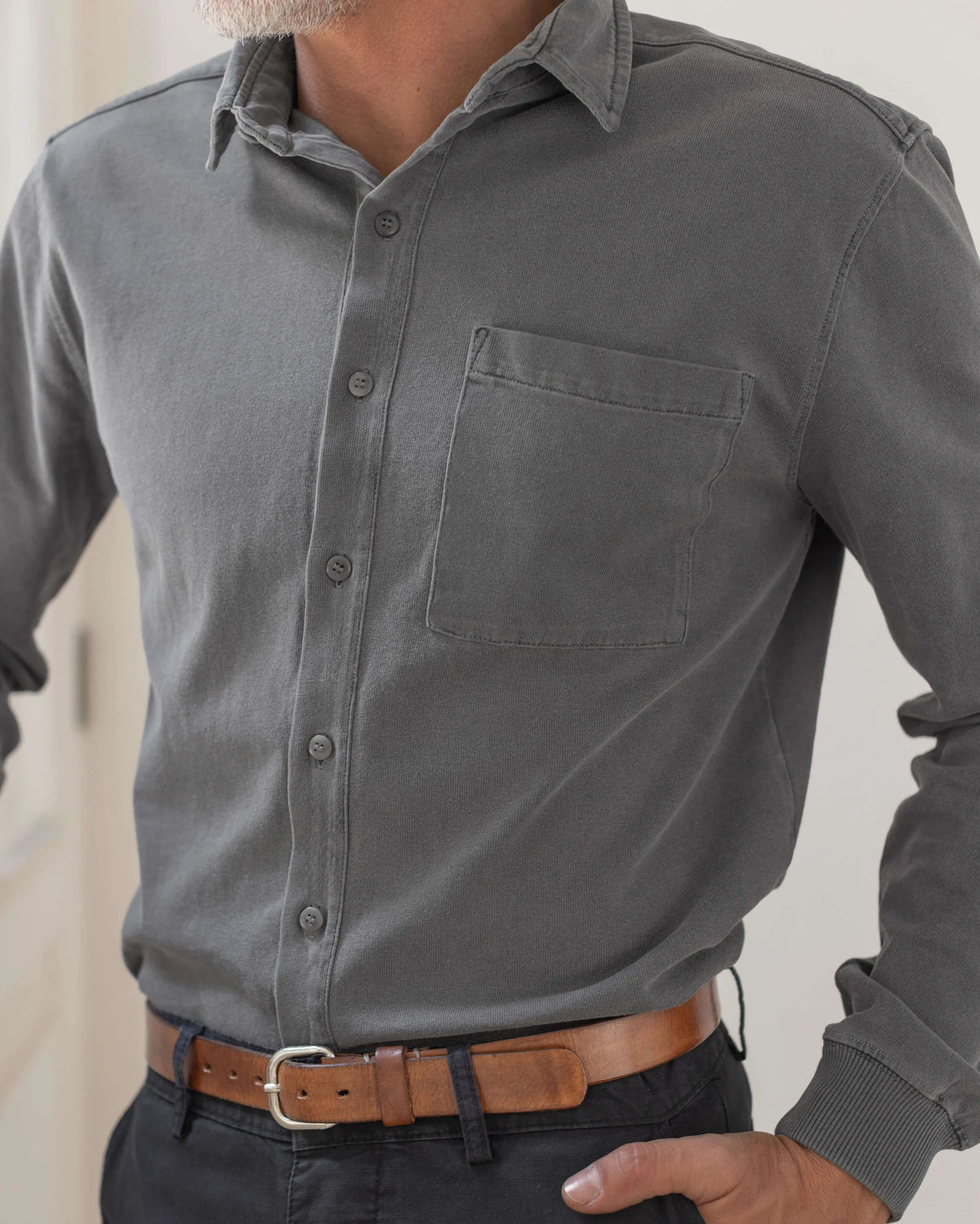Featherweight Caza Knit Shirt - Slate