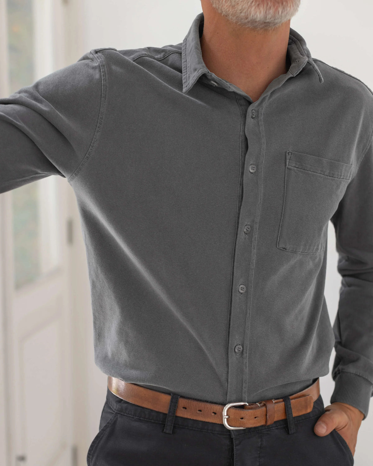 Featherweight Caza Knit Shirt - Slate