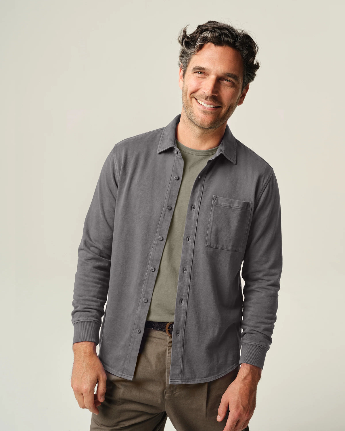 Featherweight Caza Knit Shirt - Slate