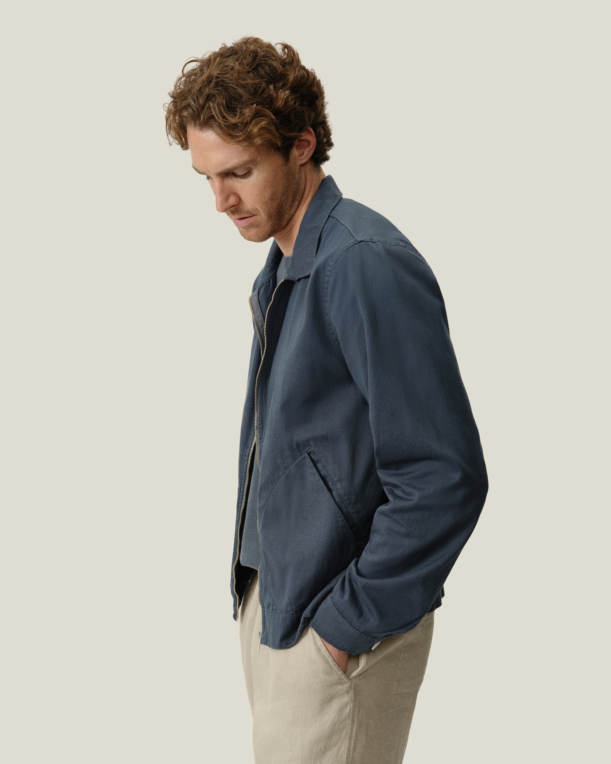 Twill Zip Jacket - Lake