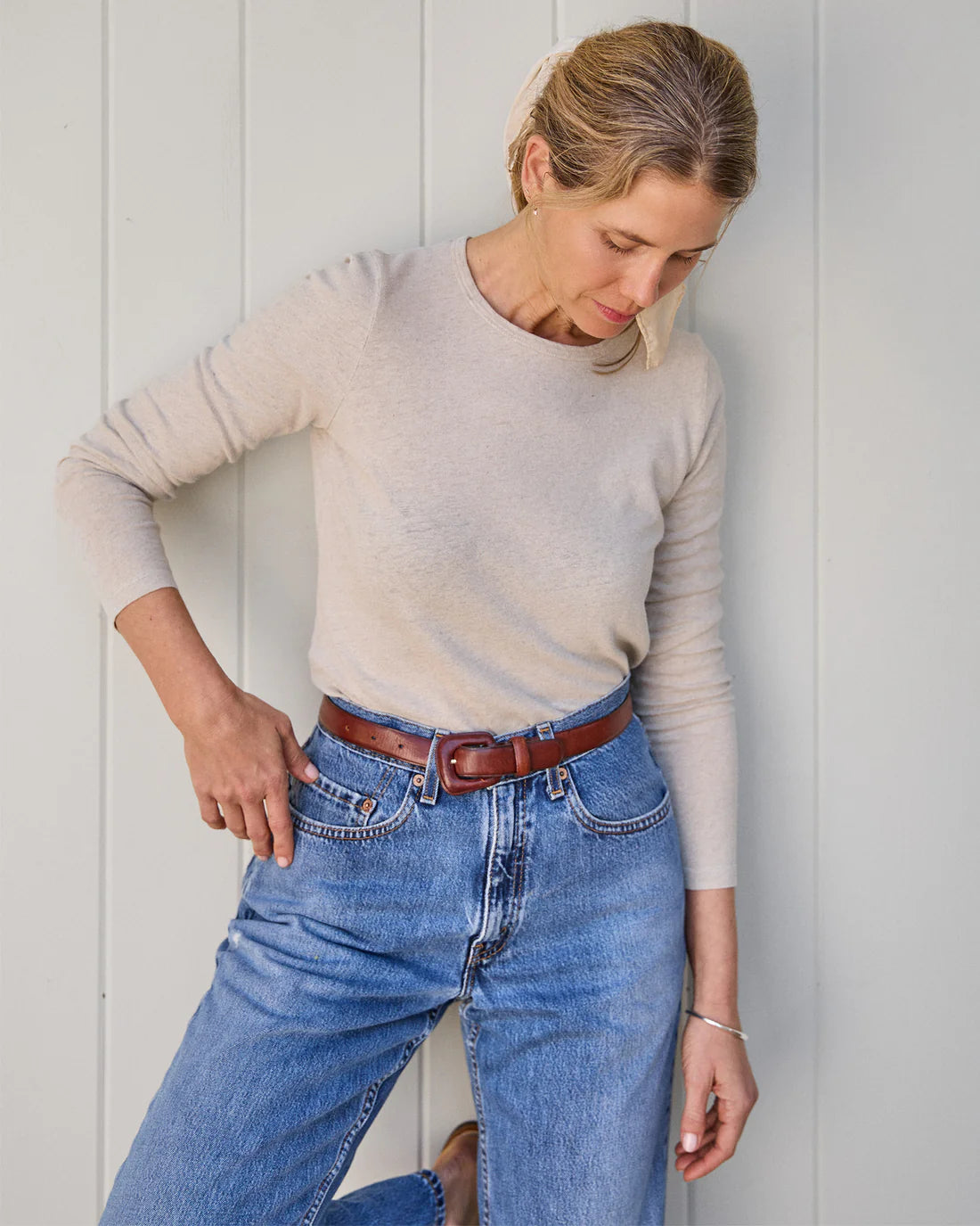Women's Long Sleeve Sun Tee - Bone
