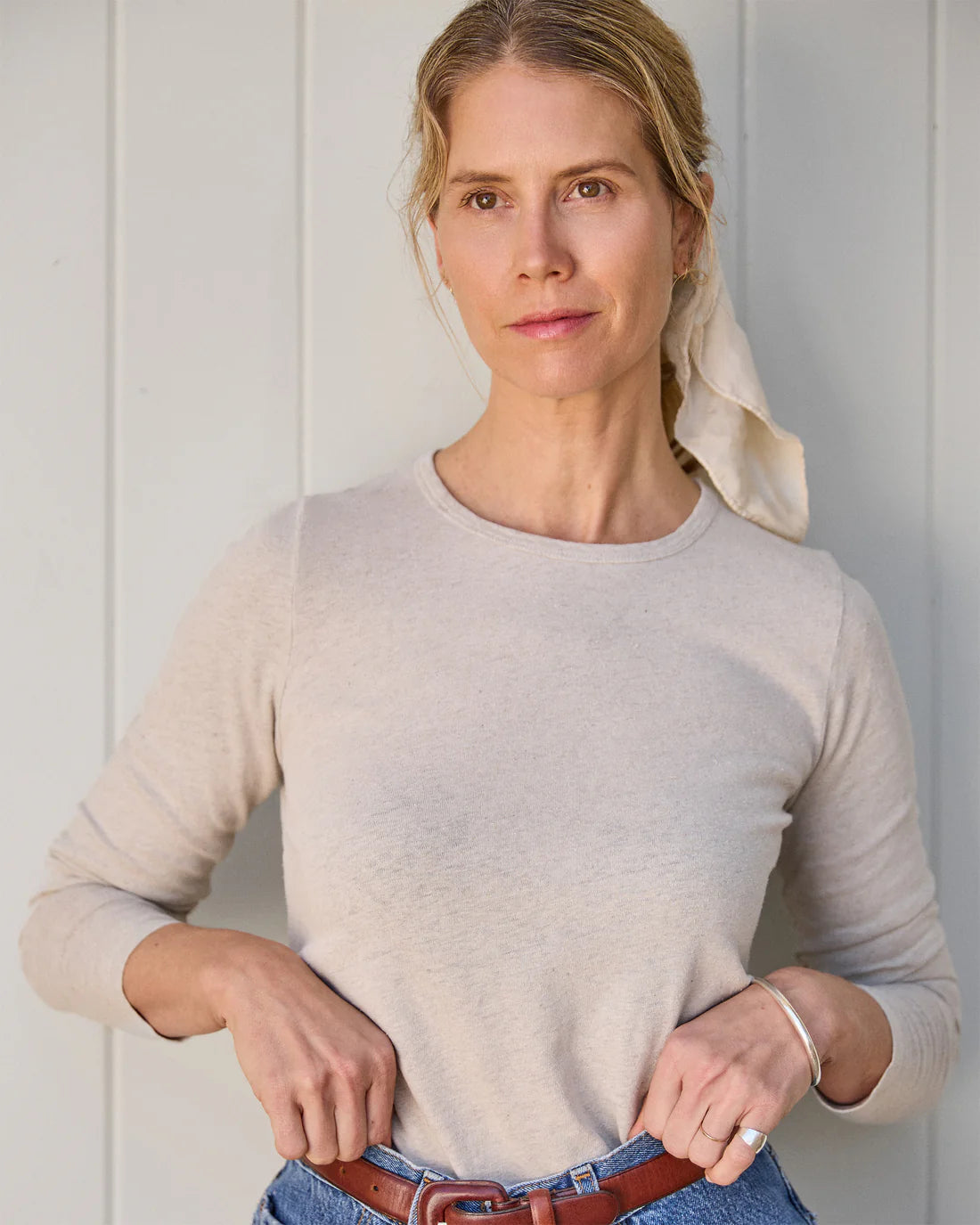 Women's Long Sleeve Sun Tee - Bone