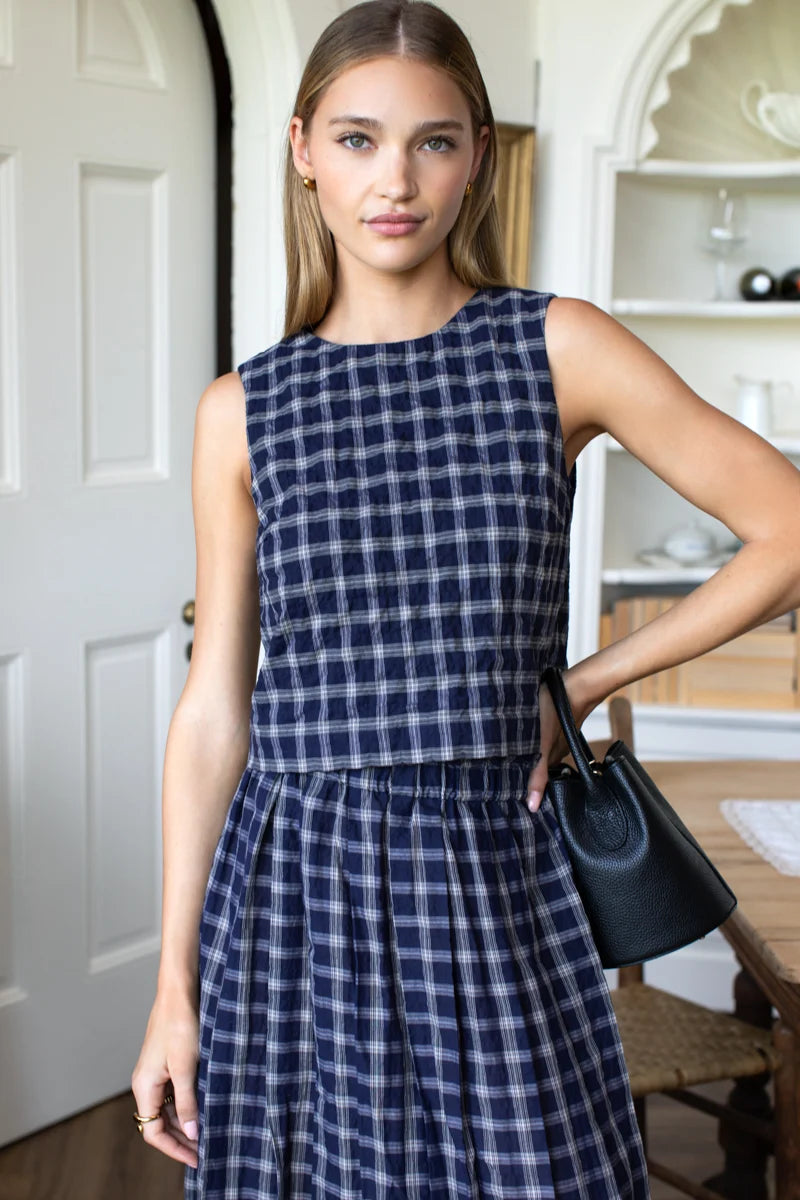 Jeanne Top - Midnight Plaid