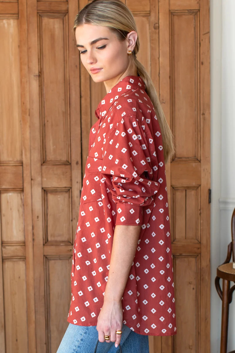 Ryan Shirt - Antique Rouge Diamonds
