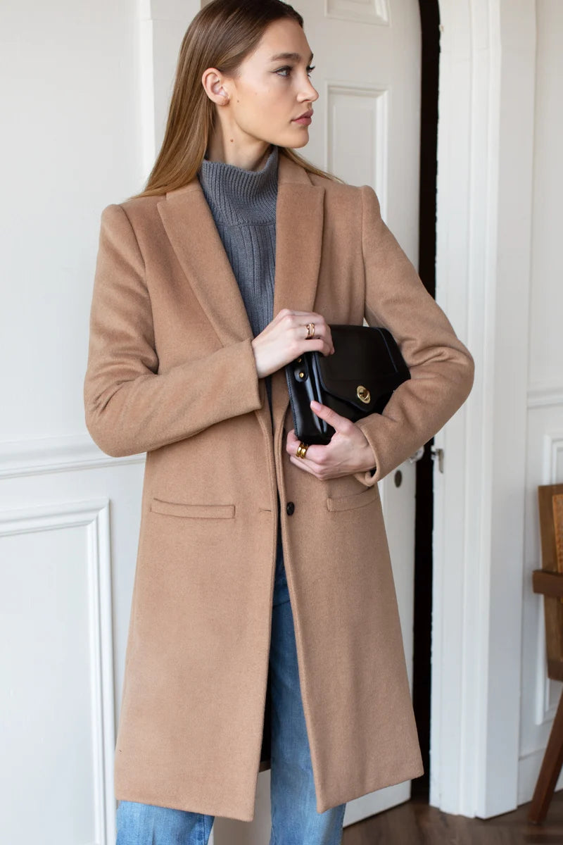 Tailored Coat - Camel Wool Cashmere