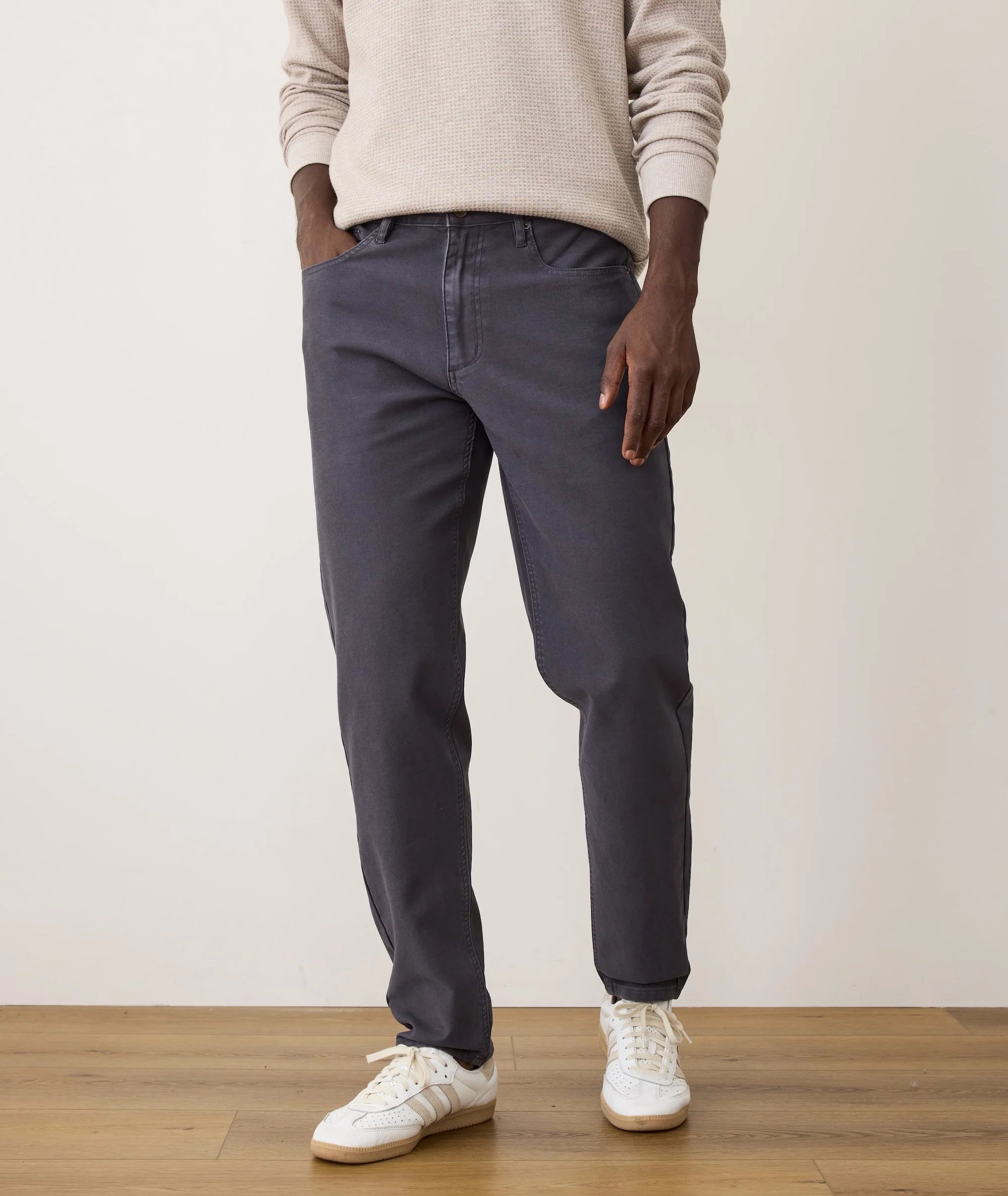Flex Terry Slim Straight Pant - Faded Navy