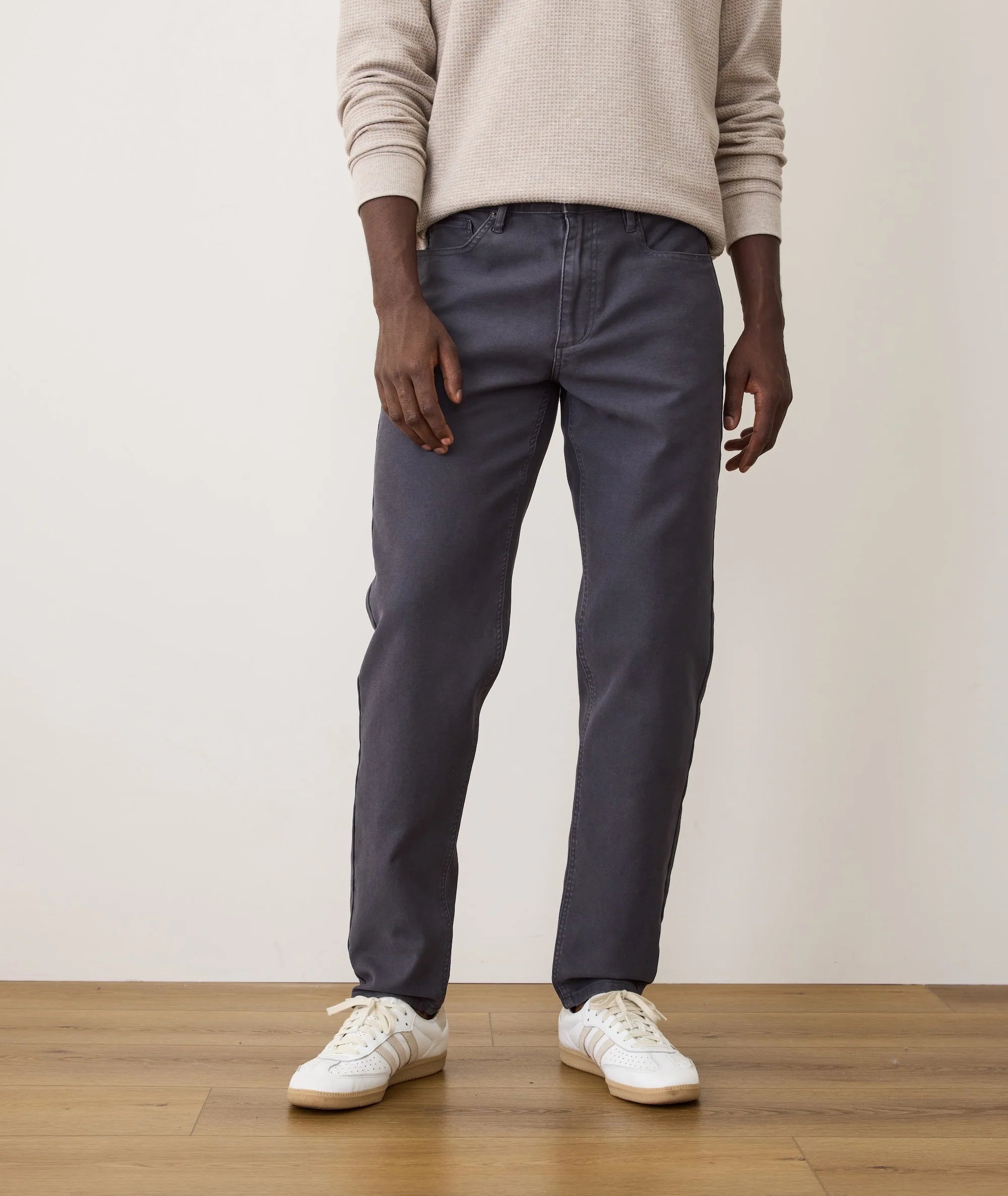 Flex Terry Slim Straight Pant - Faded Navy