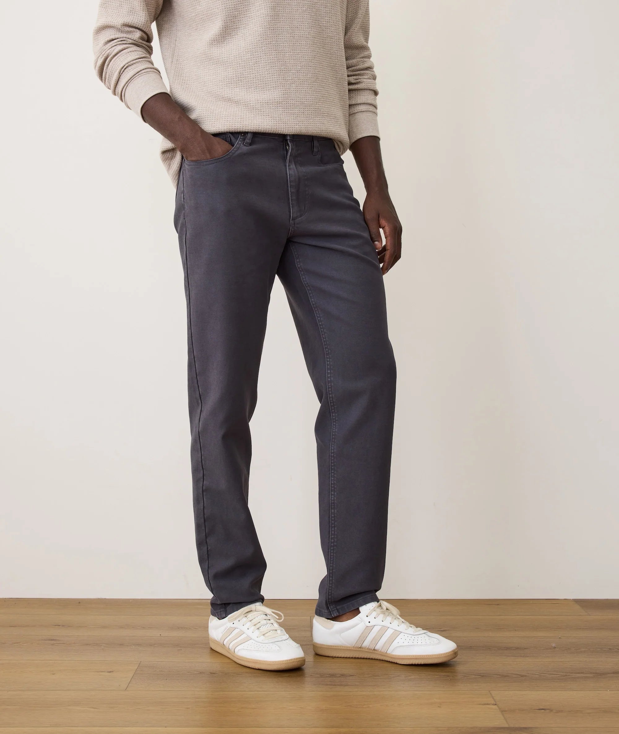 Flex Terry Slim Straight Pant - Faded Navy