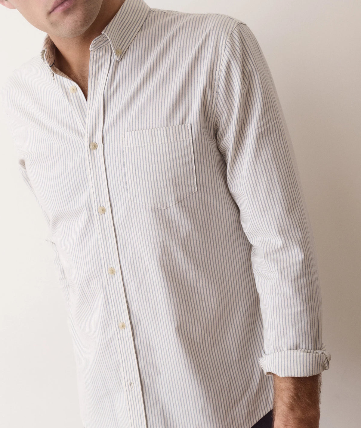 California Oxford Shirt - Navy Stripe