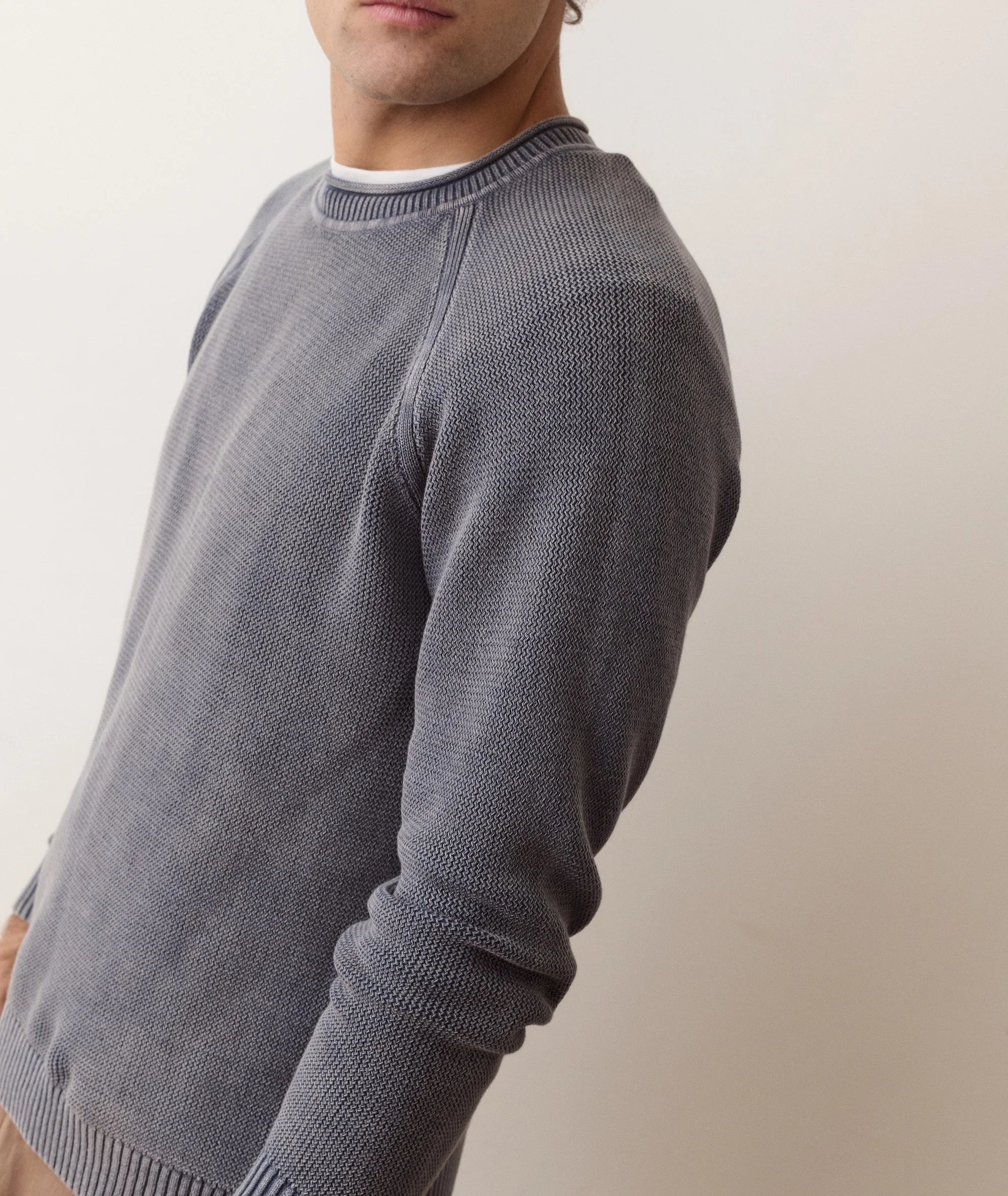 Garment Dye Roll Neck Sweater - Mood Indigo