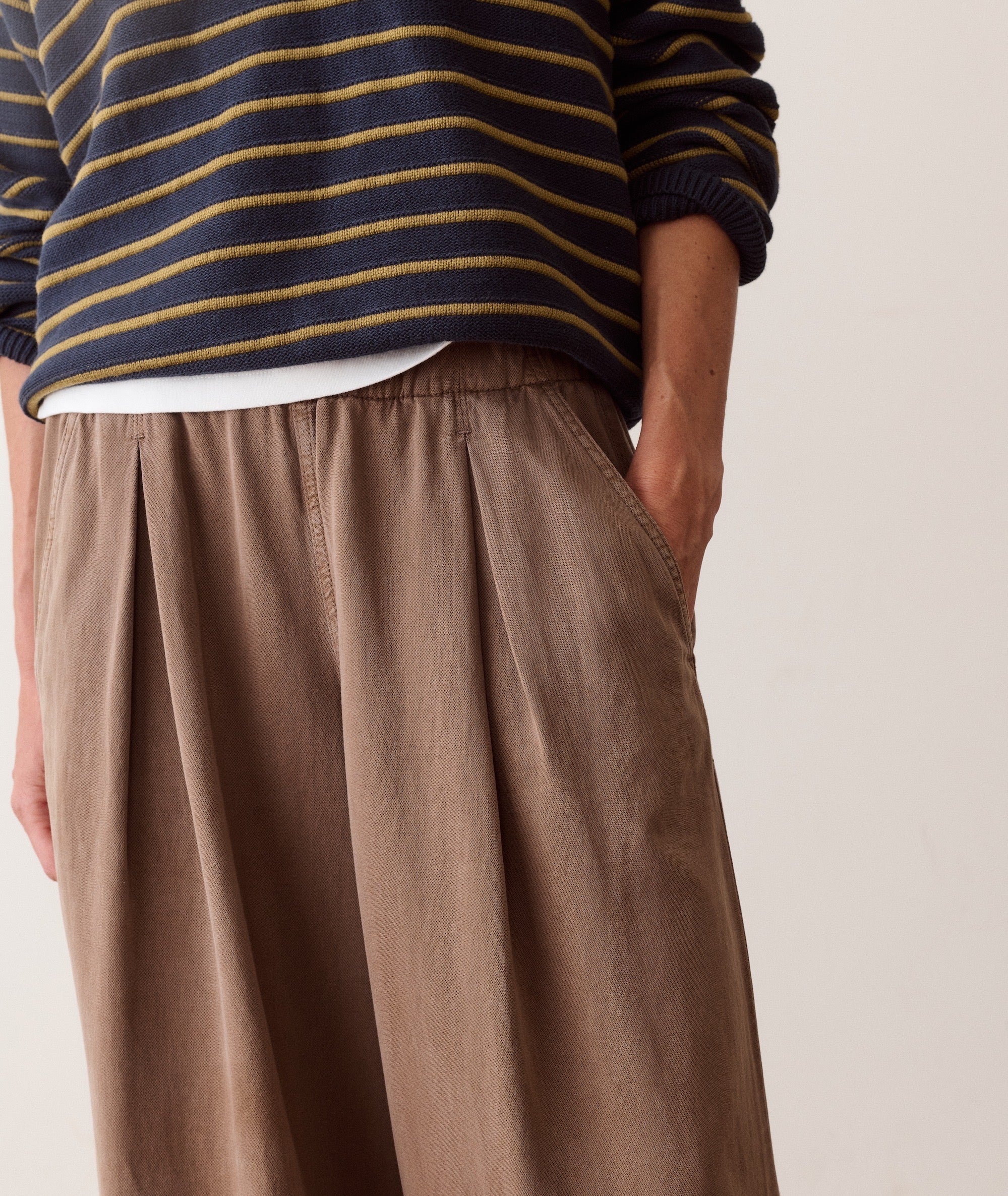 Allison Pleated Wide Leg Trouser - Java