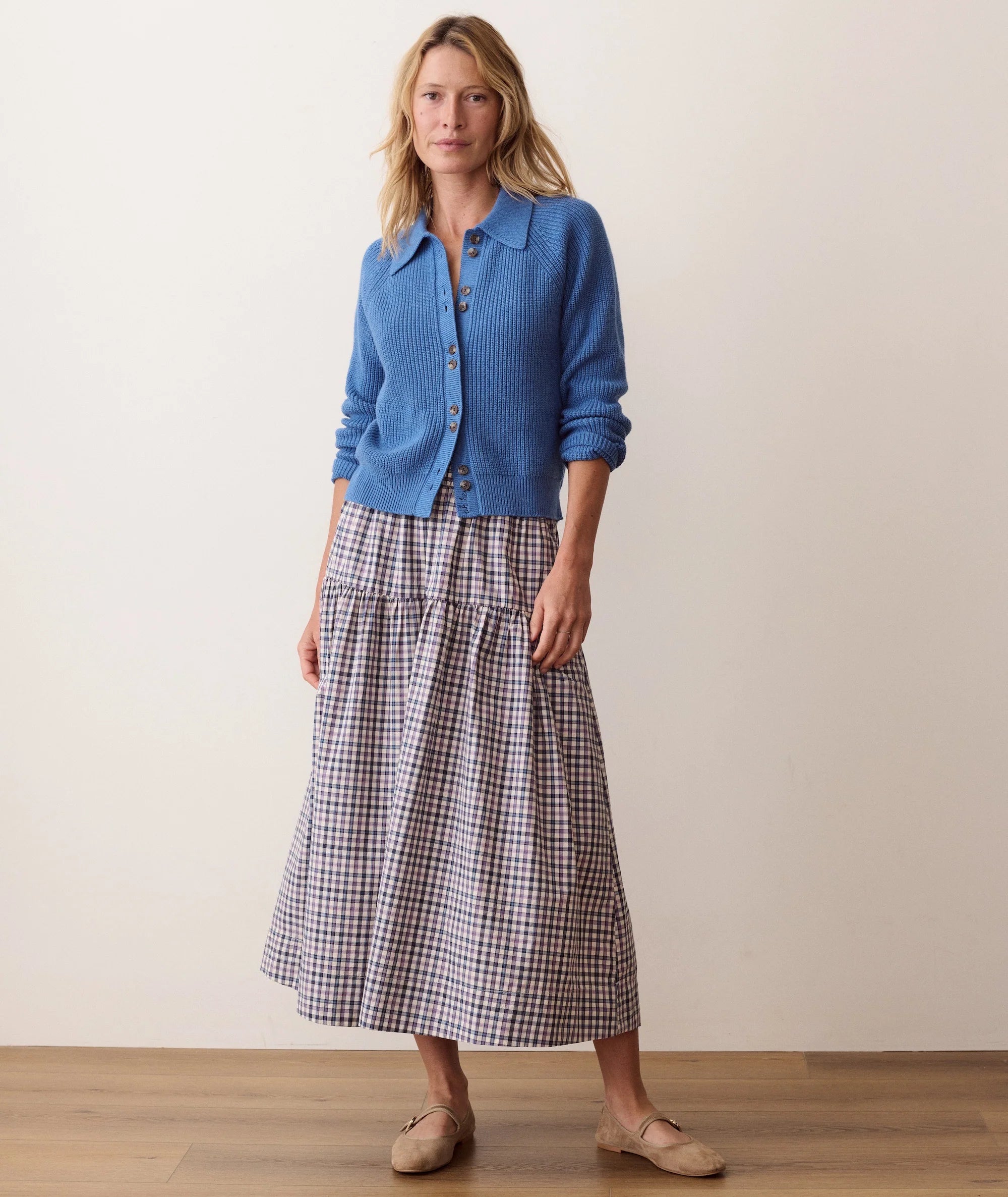 Parker Collared Cardigan - Coronet Blue