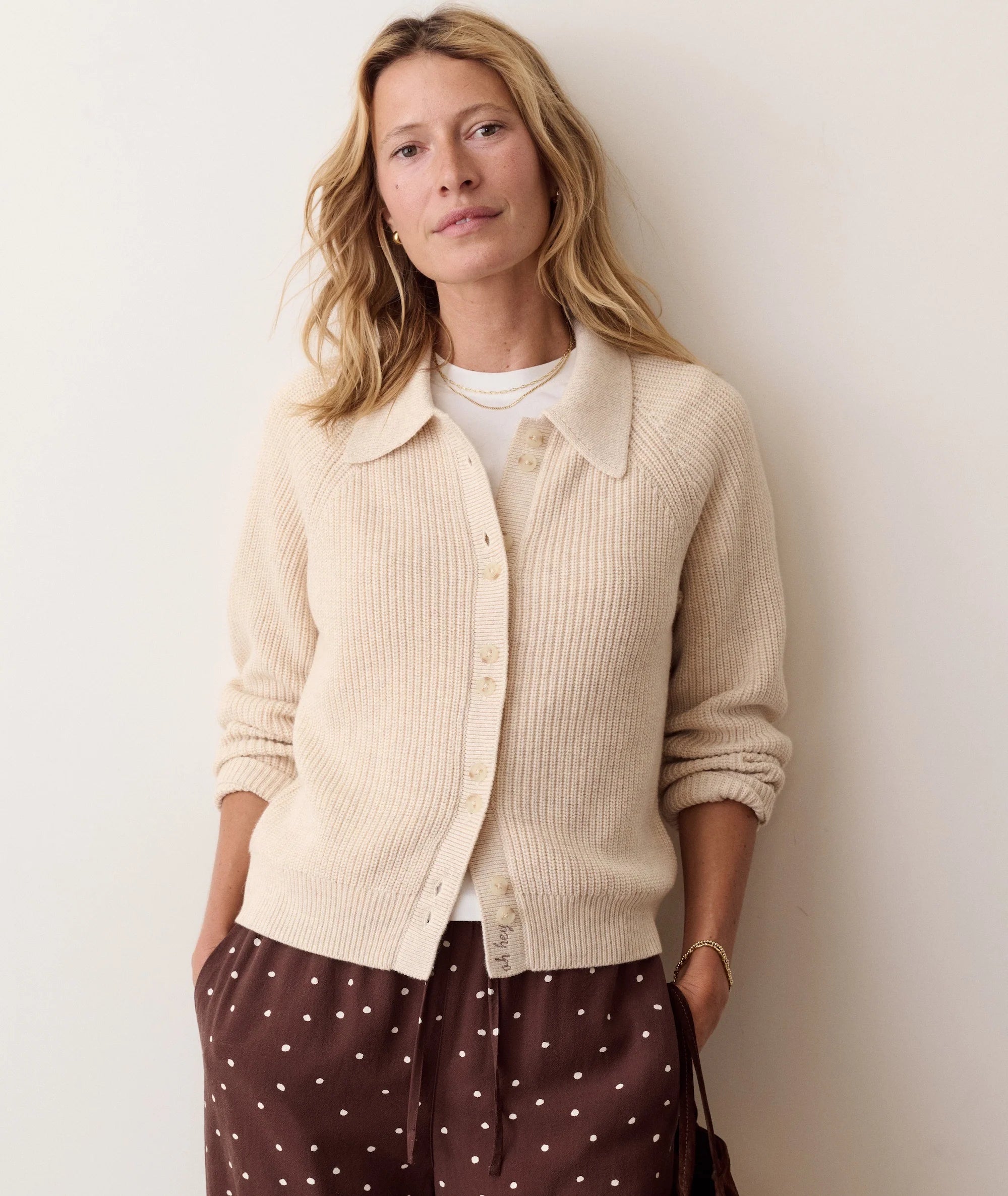 Parker Collared Cardigan - Oatmeal