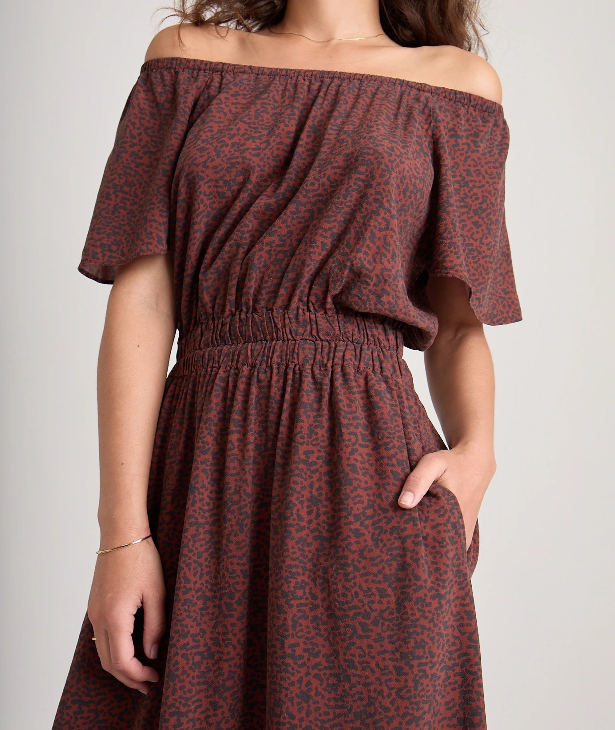 Charlotte Midi Dress - Deep Cheetah