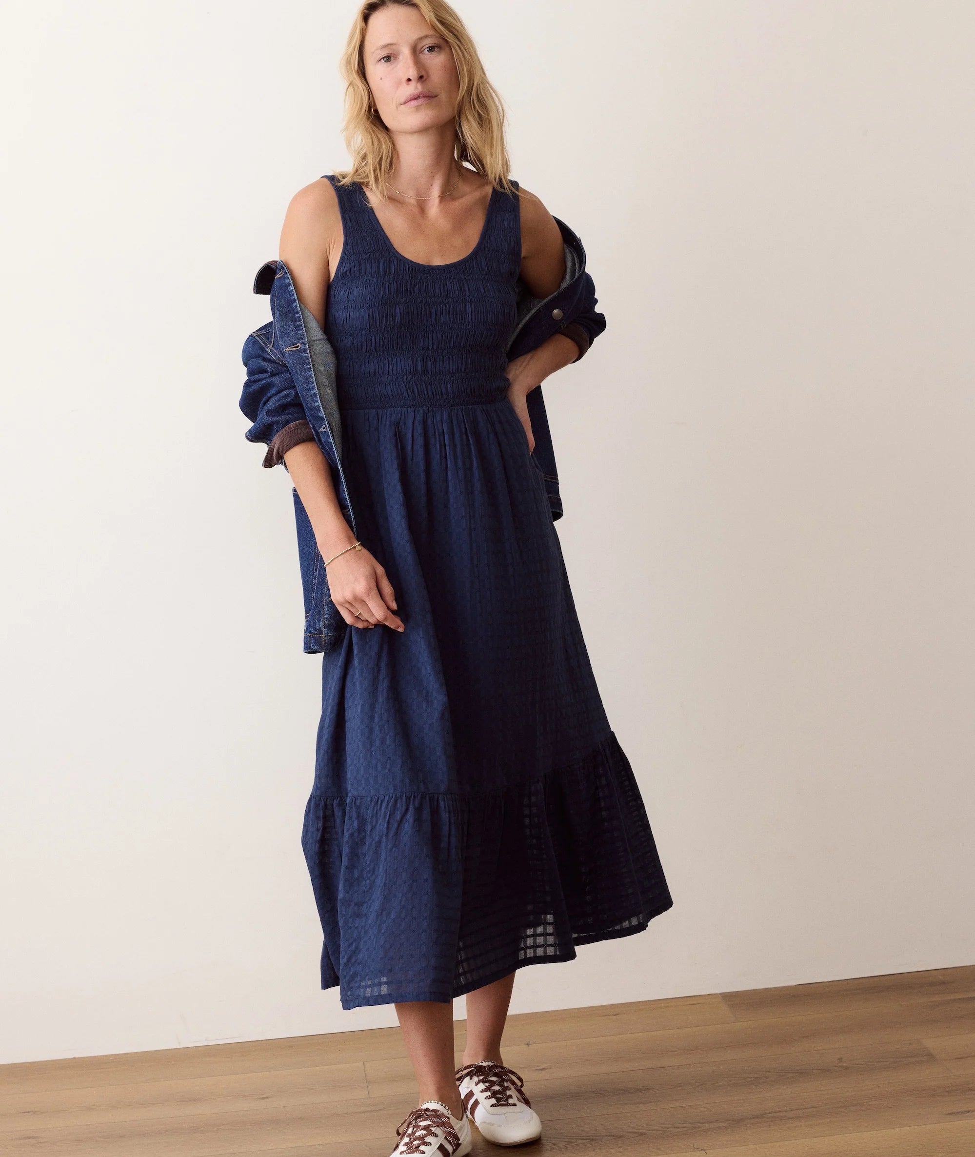 Tessa Midi Dress - Navy