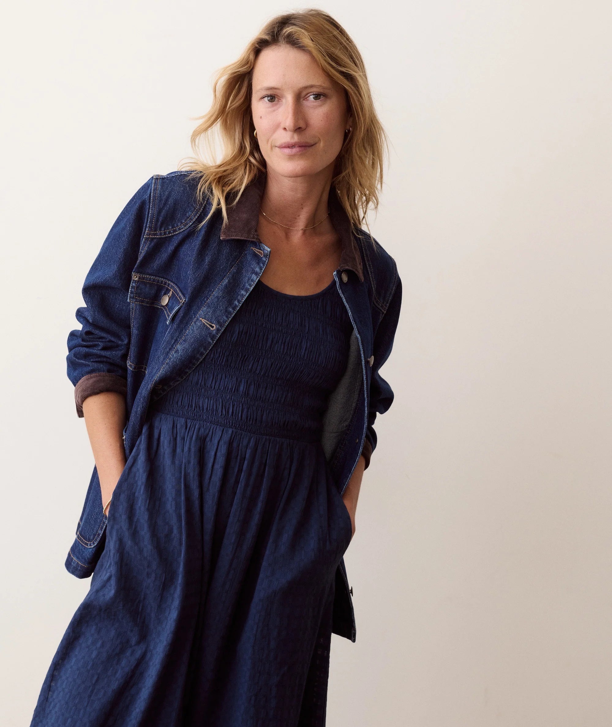 Tessa Midi Dress - Navy