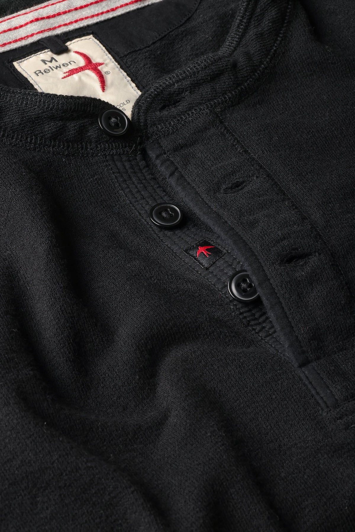 Slub Jersey Henley - Black