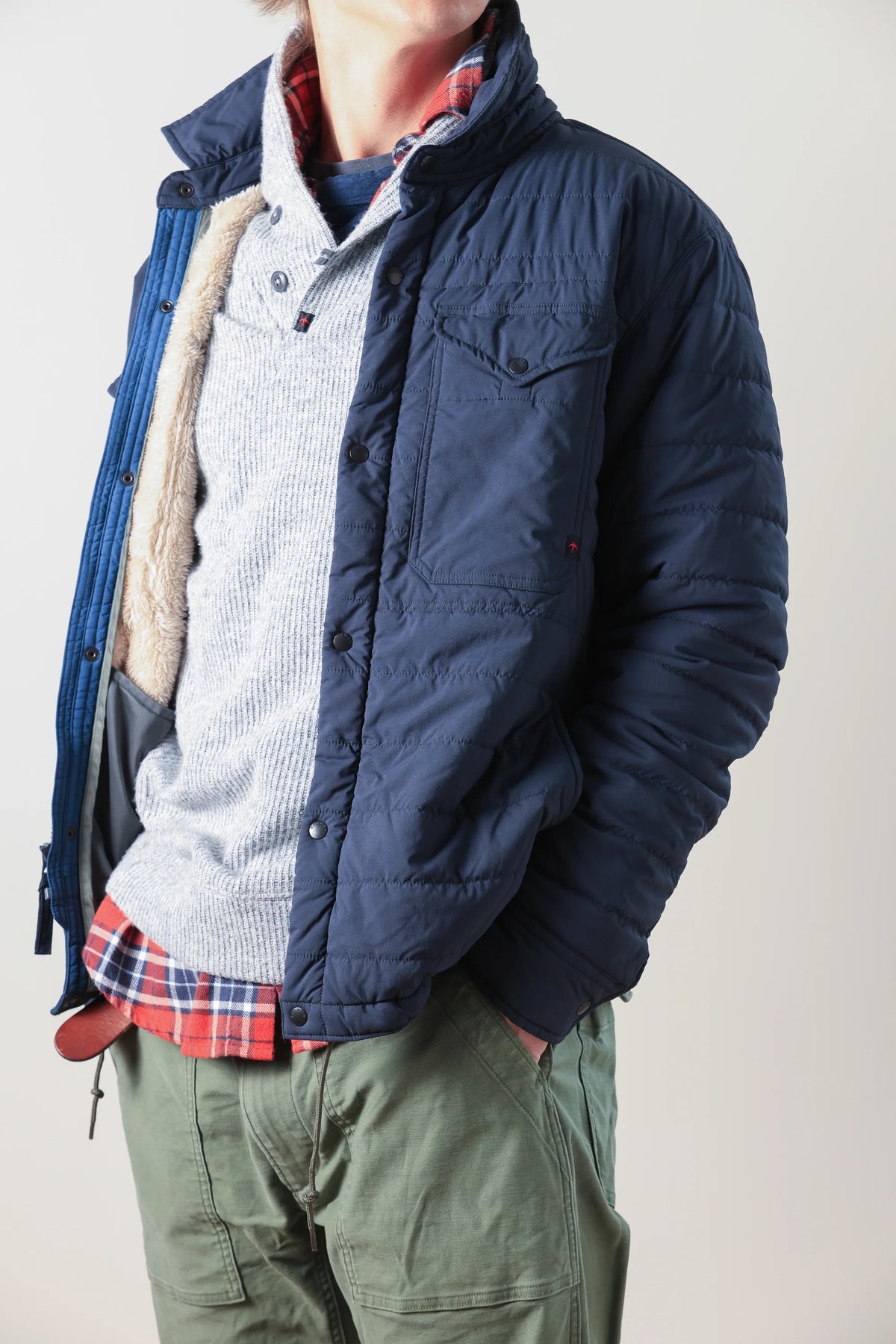 Quilted Superfleece Jacket - Navy