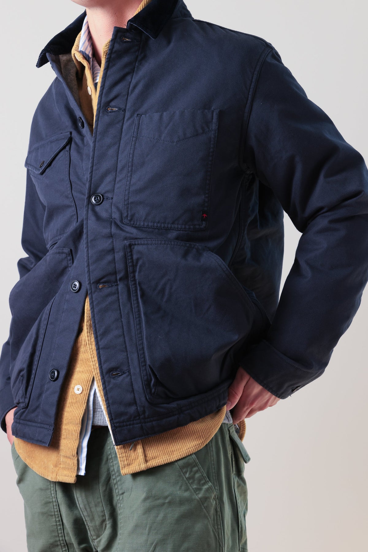 Pile-Lined Chore Coat - Dark Navy