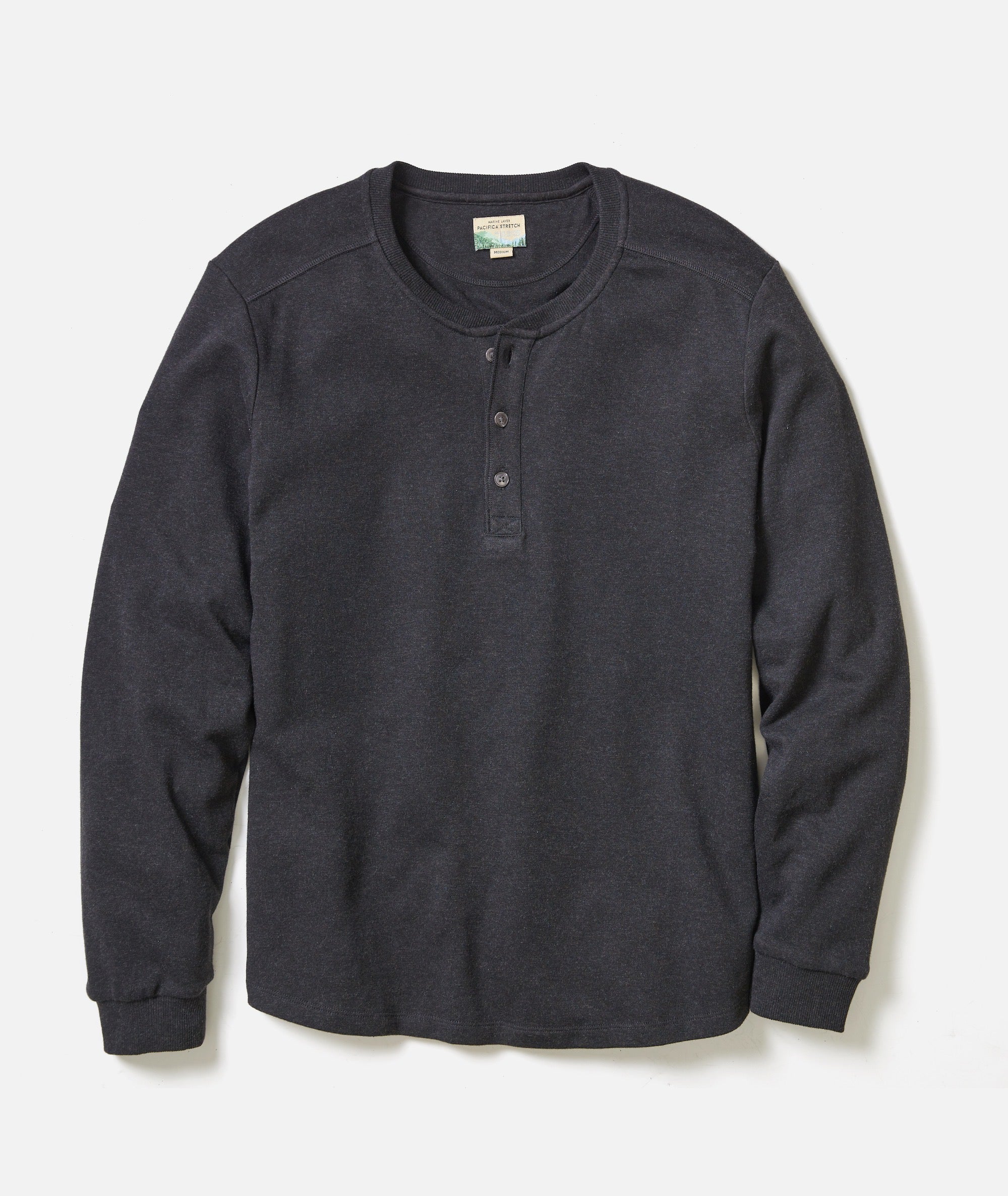 Pacifica Stretch Henley - Charcoal