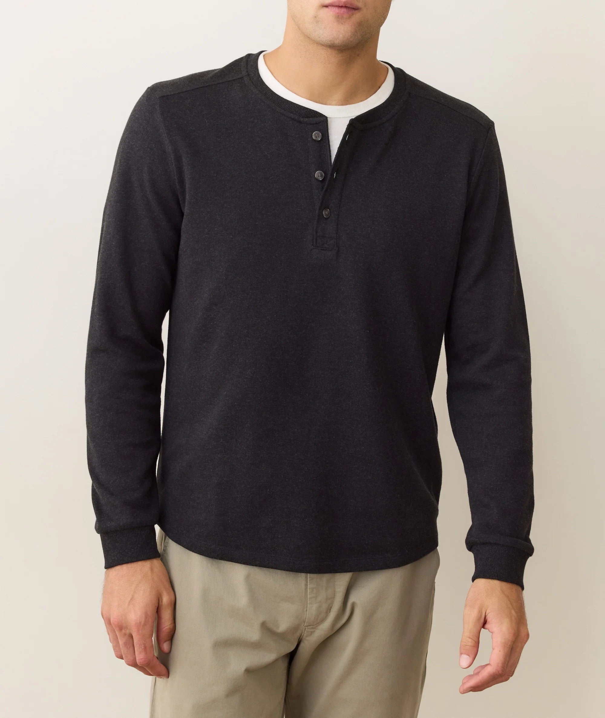 Pacifica Stretch Henley - Charcoal