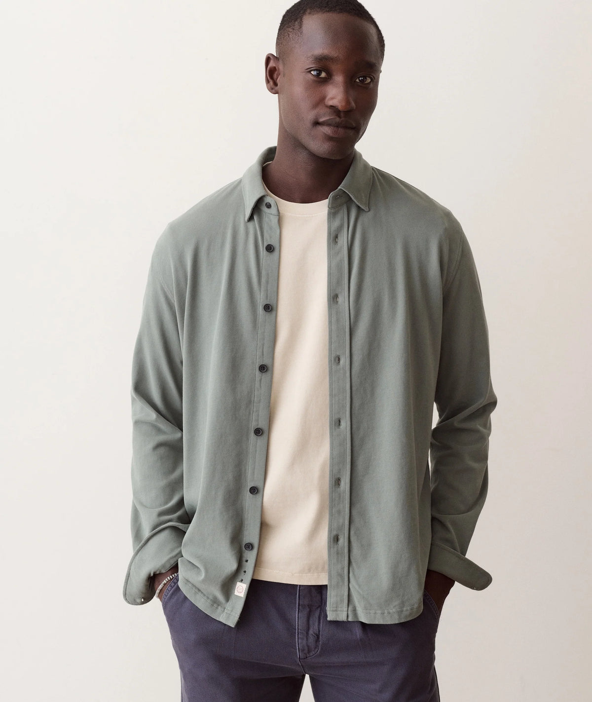 Luxe Jersey Shirt - Agave Green
