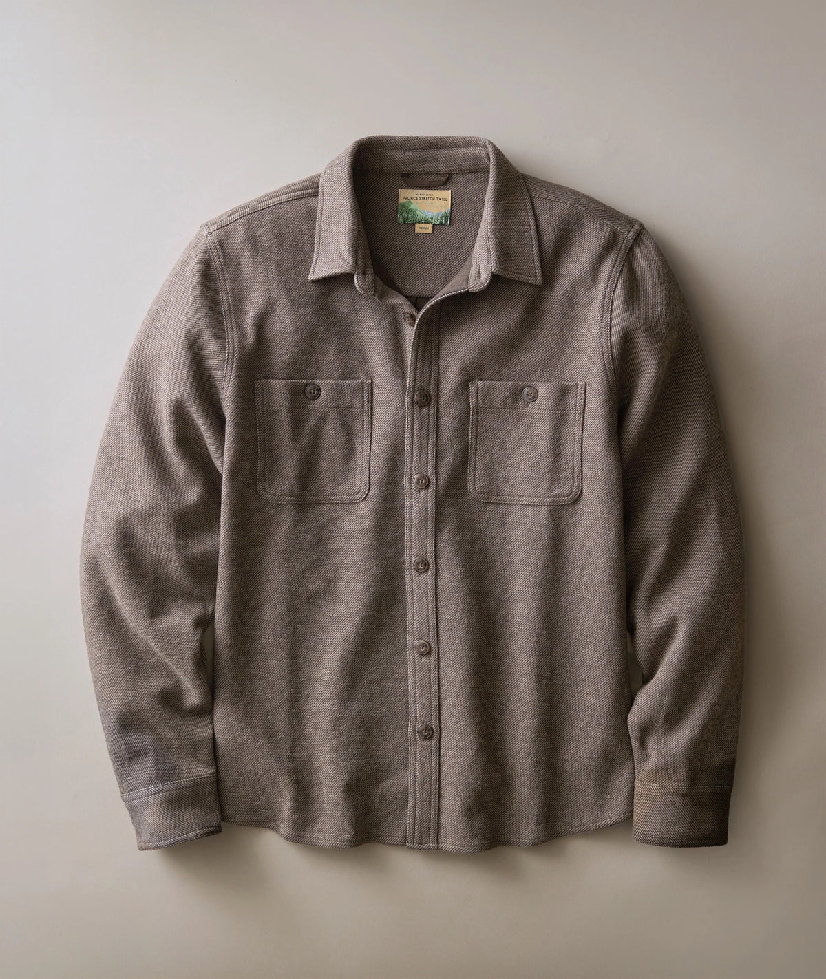 Pacifica Stretch Twill Overshirt - Brown
