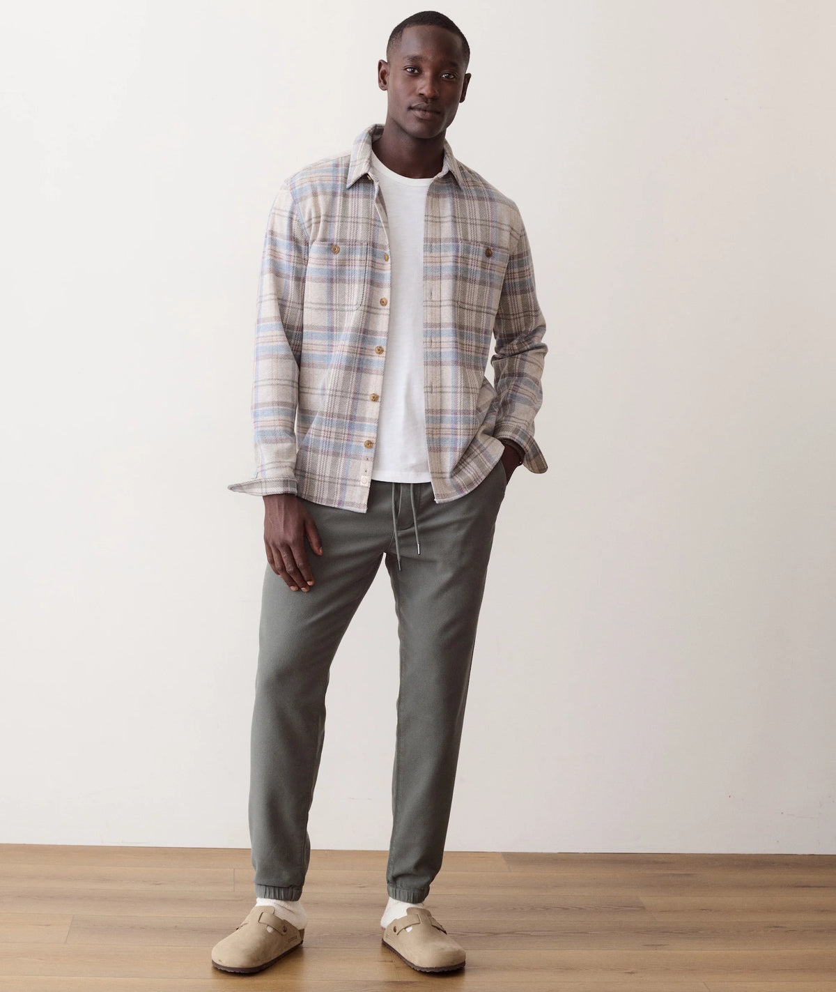 Pacifica Stretch Twill Overshirt - Grey Plaid